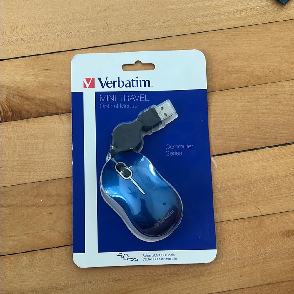 Mini Travel Optical Mouse - Blue